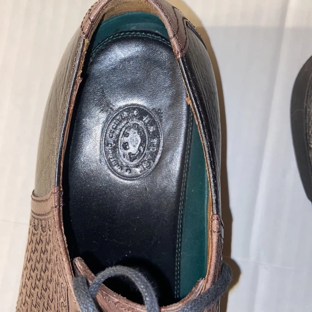 H. S. Trask Brown Leather Lace Up Two Tone Oxford Size 9 M Shoes